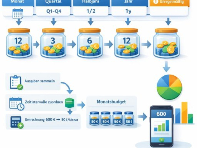 Ausgabenplan nach Zeit: Einfache Erklärung mit Kategorien-Liste für Ihr digitales Haushaltsbuch