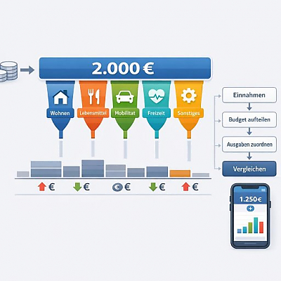 Monatsbudget im digitalen Haushaltsbuch planen: Einfache Schritt-für-Schritt-Anleitung mit Beispiel-Tabelle