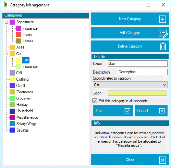 Category Management in MyMicroBalance Category Management in MyMicroBalance