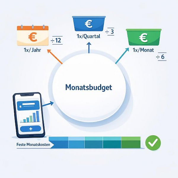 Wiederkehrende Ausgaben im Haushaltsbuch planen: Jahresbeträge einfach auf Monate umrechnen