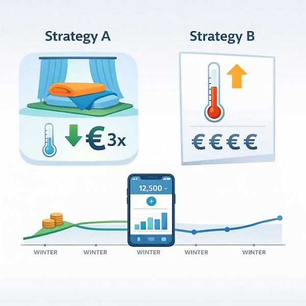 Winter Living Room Cost Showdown: Throw Blanket and Rug vs. Turning Up the Heat