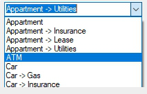Select a category for an entry in MyMicroBalance