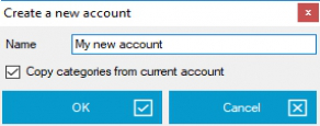 Create a new account and copy categories in MyMicroBalance