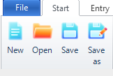 File menu commands for opening and saving a MyMicroBalance file File menu commands for opening and saving a MyMicroBalance file