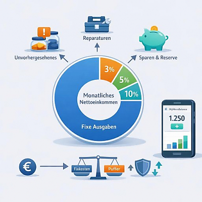 Digitale Budgetpuffer richtig planen: Pufferbetrag im Haushaltsbuch einfach erklärt