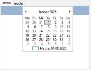 Calendar for selecting an entry date in MyMicroBalance