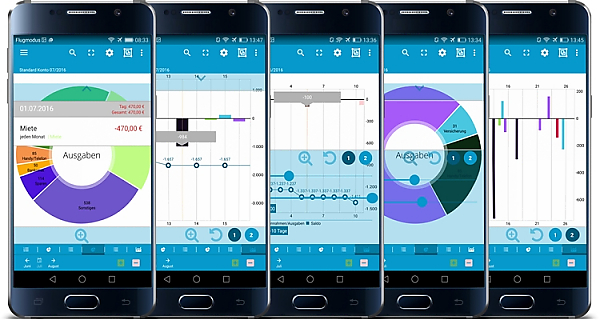Android App Vorschau: Diagramme
