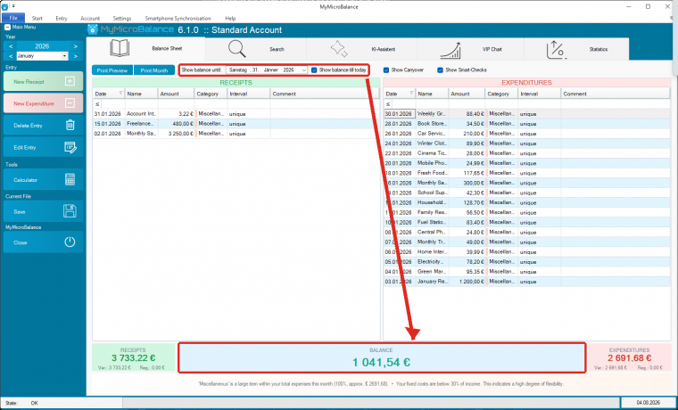 Future balance information shown when hovering over a MyMicroBalance summary panel Future balance information shown when hovering over a MyMicroBalance summary panel