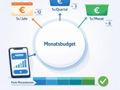 Wiederkehrende Ausgaben im Haushaltsbuch planen: Jahresbeträge einfach auf Monate umrechnen