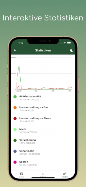 Grafische Auswertung der Finanzen